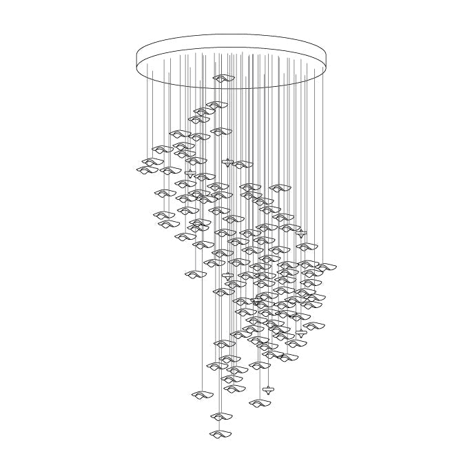 Galaxy Tidal Art Glass Crystal Spiral Chandelier