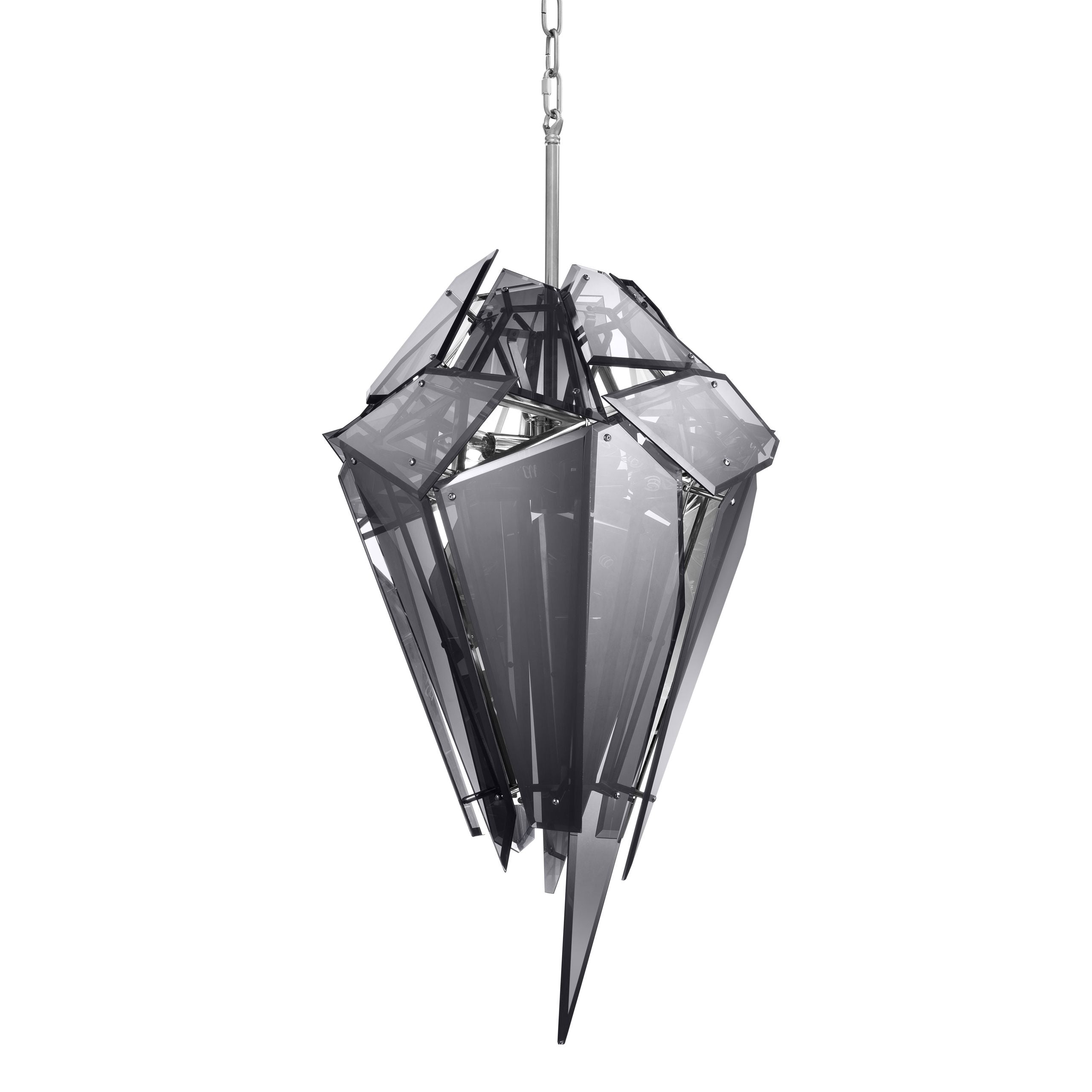 Shard Modern Glass Chandelier - Nickel/Gold