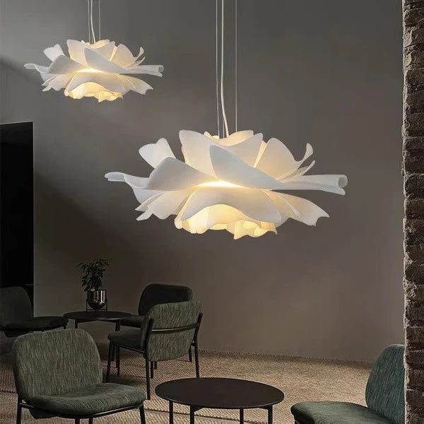 Single White Flower Ceiling Light
