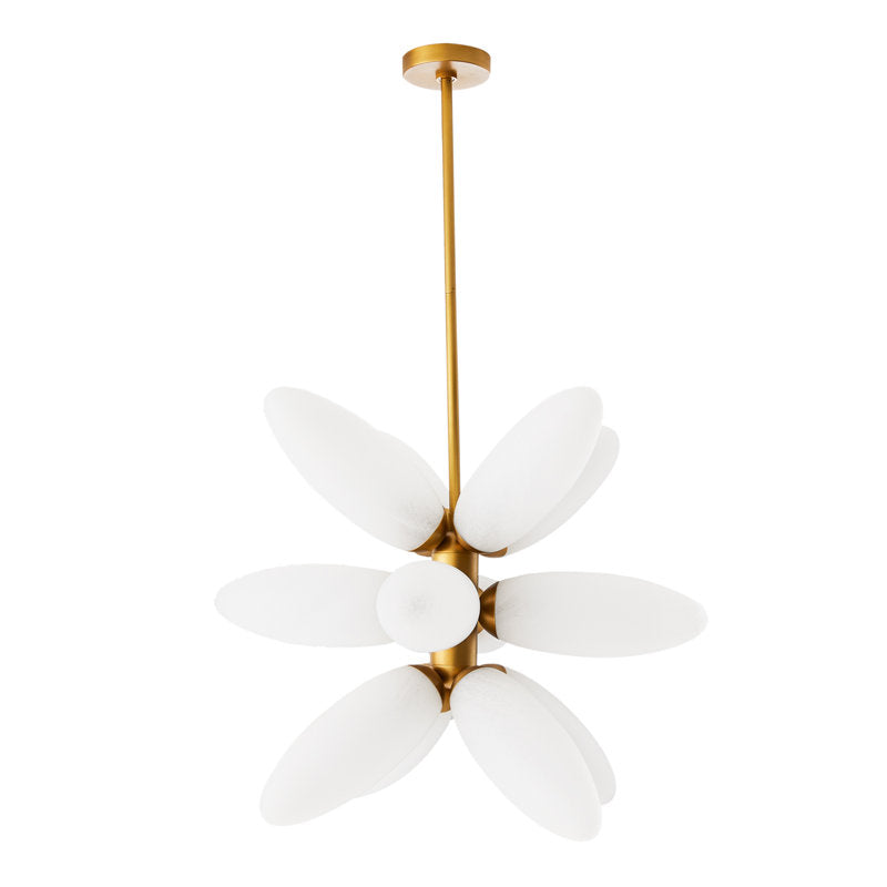 Arteriors Starling 12-Light Chandelier with Sputnik Silhouette and Frosted Glass Petals