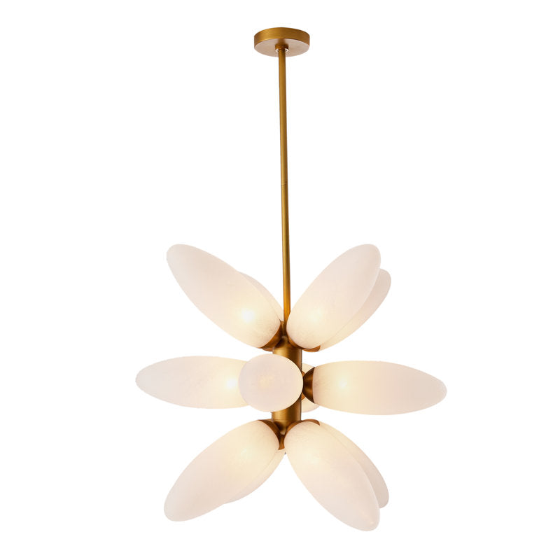 Arteriors Starling 12-Light Chandelier with Sputnik Silhouette and Frosted Glass Petals