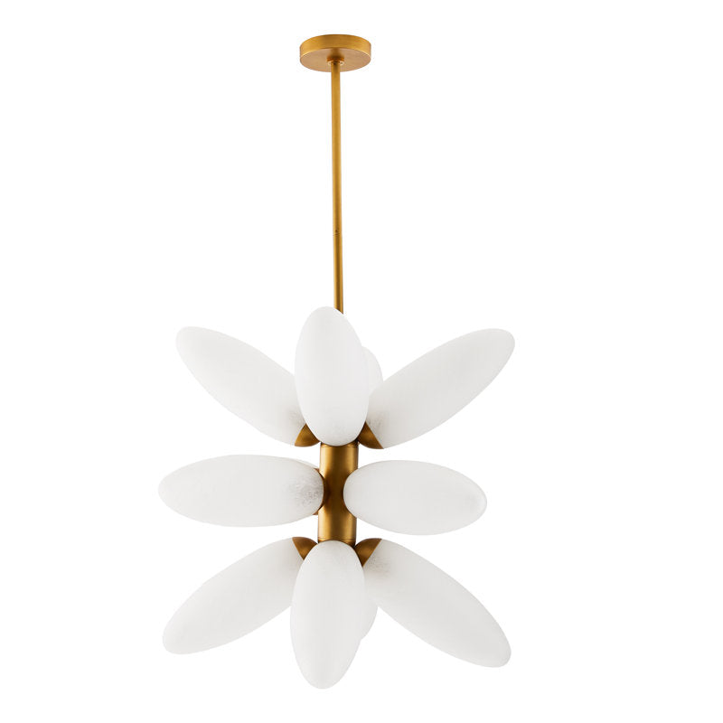 Arteriors Starling 12-Light Chandelier with Sputnik Silhouette and Frosted Glass Petals