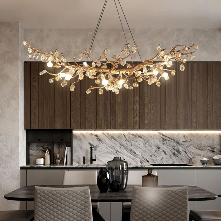 Luxurious Crystal Brass Dining Room Chandelier