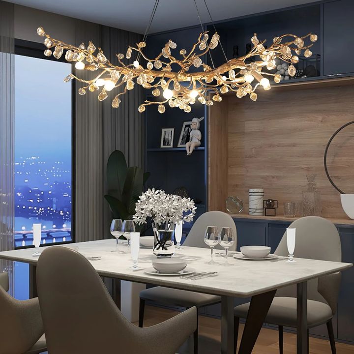 Luxurious Crystal Brass Dining Room Chandelier
