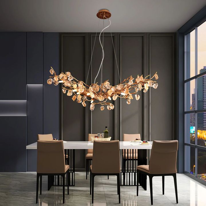 Luxurious Crystal Brass Dining Room Chandelier