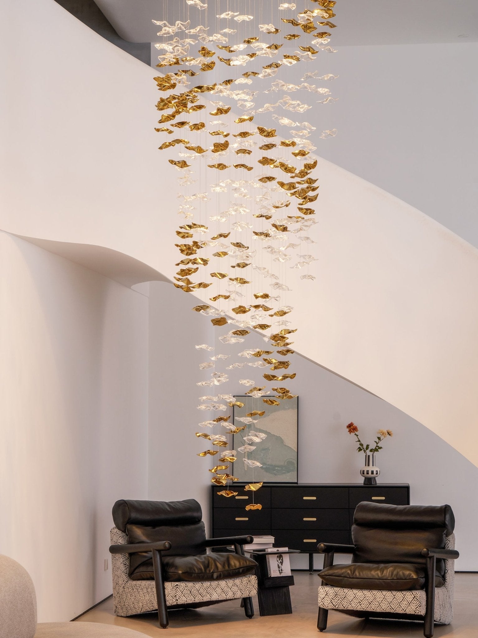 Galaxy Tidal Art Glass Crystal Spiral Chandelier