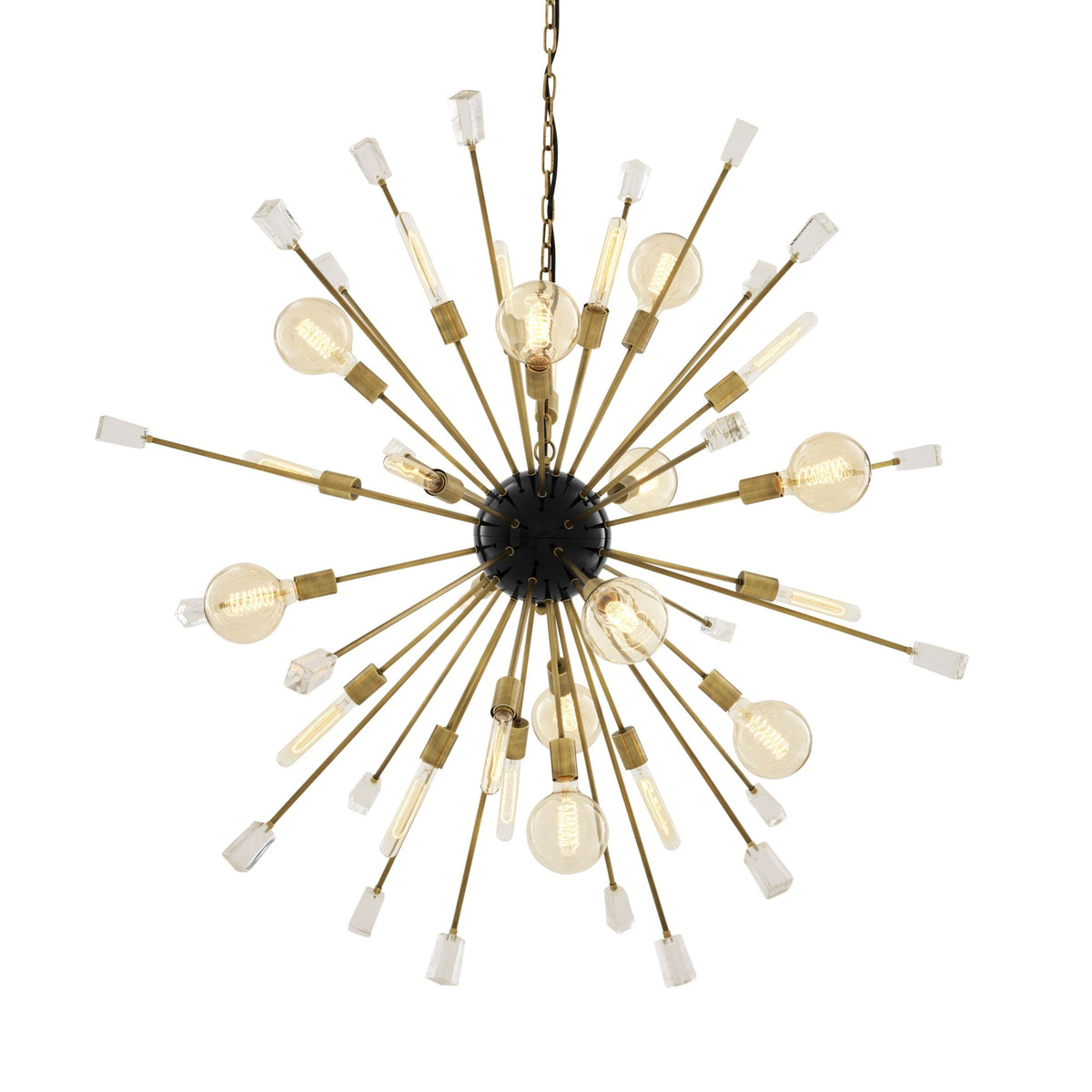 Pluto Modern Brass Chandelier S/L - Black/Brass