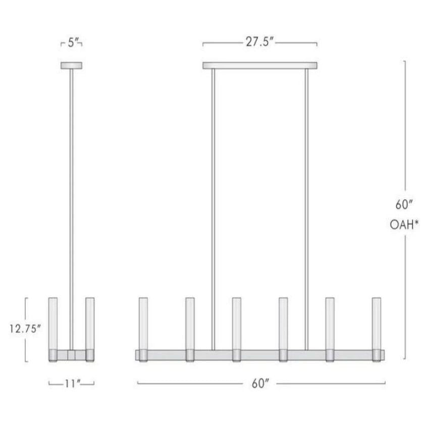 Chantelle Linear Chandelier 60"