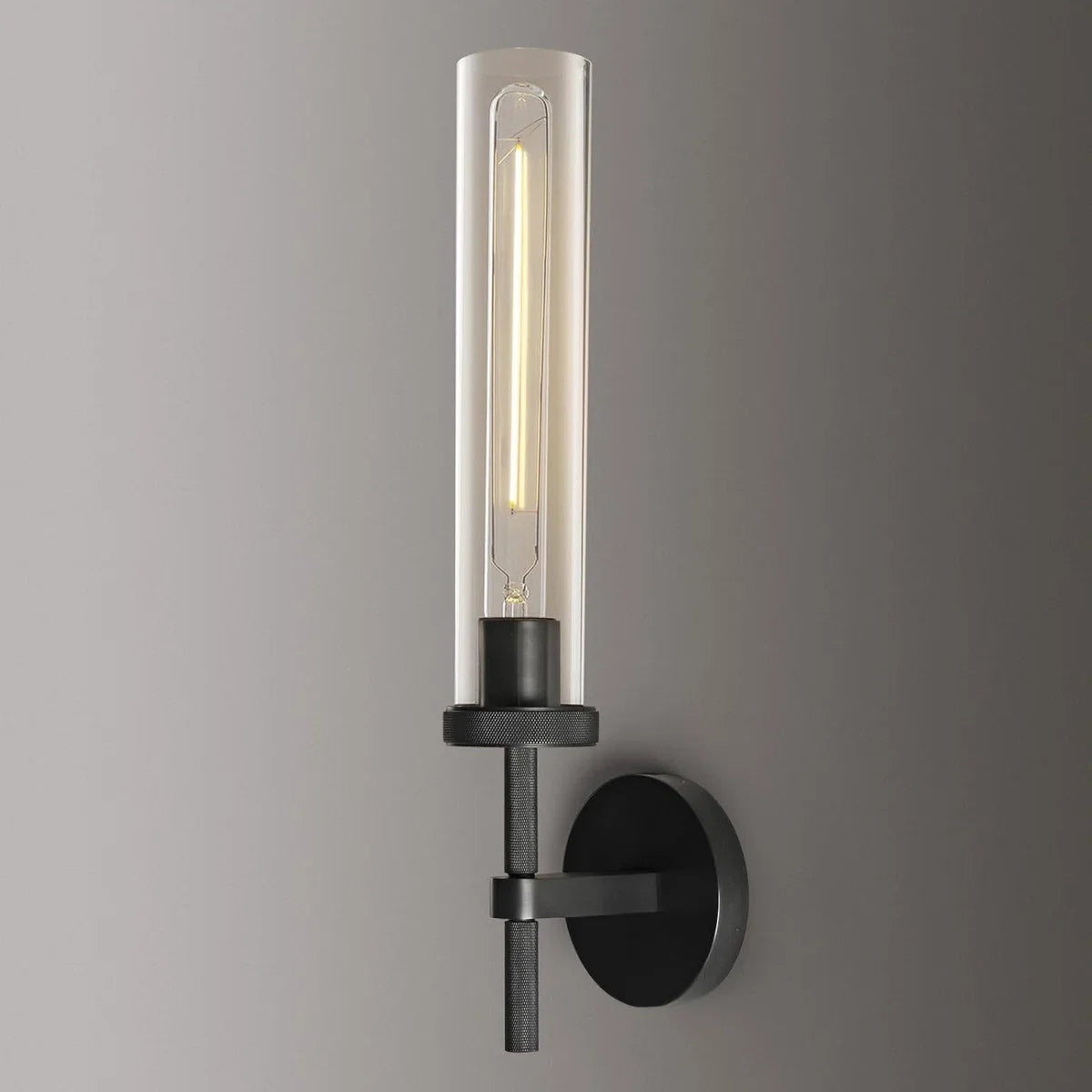 Matte Black Twining 1-Light Dimmable Luxury Flush Mounted Wall Sconce