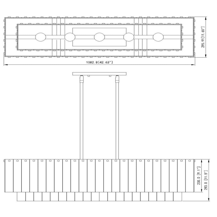 JC Z-Lite Linear Glass Chandelier
