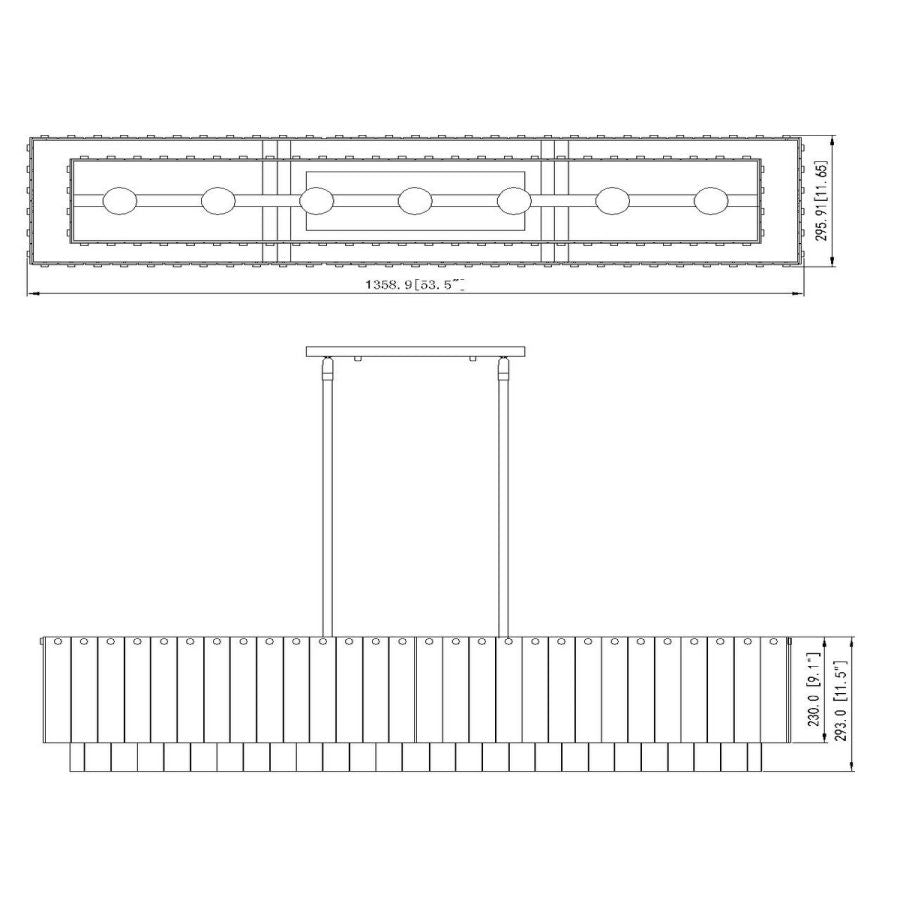 JC Z-Lite Linear Glass Chandelier