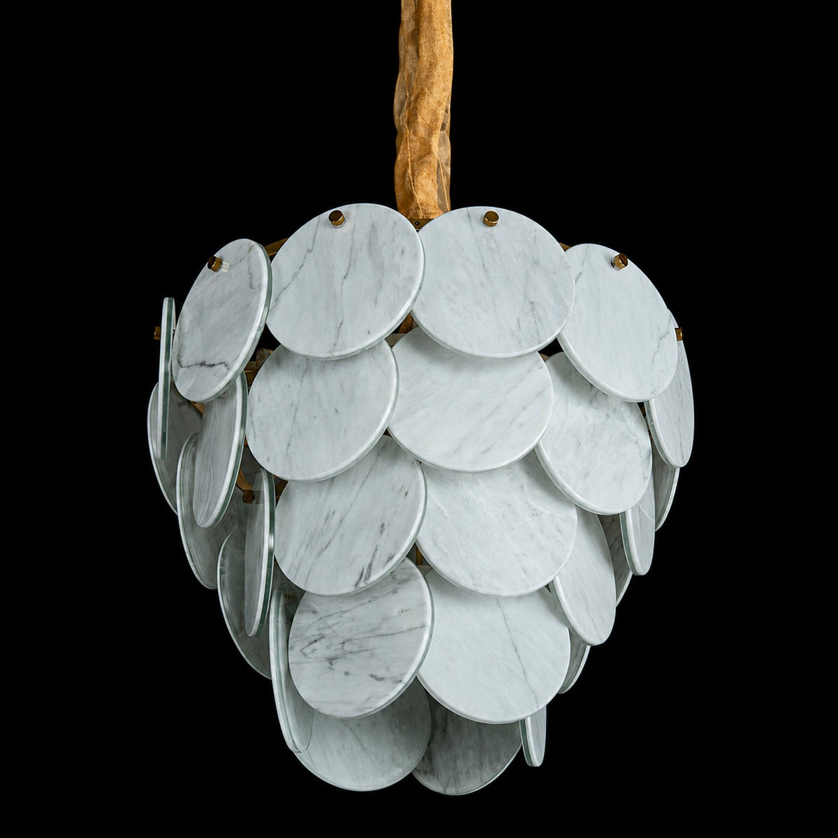 Modern Pearl Mist Gray Luxury stone Petal Chandelier