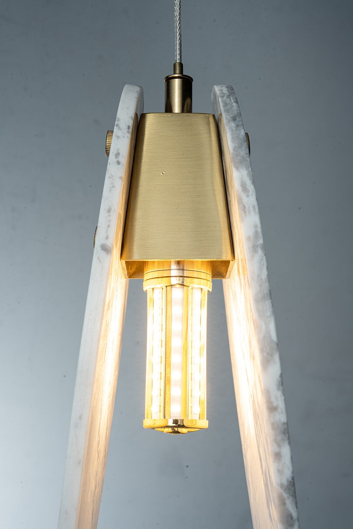 Modern Sculptural Luxury stone Oval Pendant Light Set