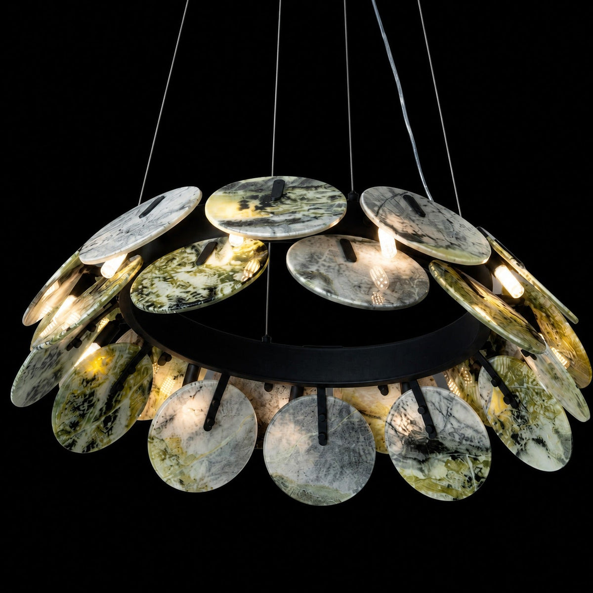 Modern Sculptural Luxury stone Petal Chandelier