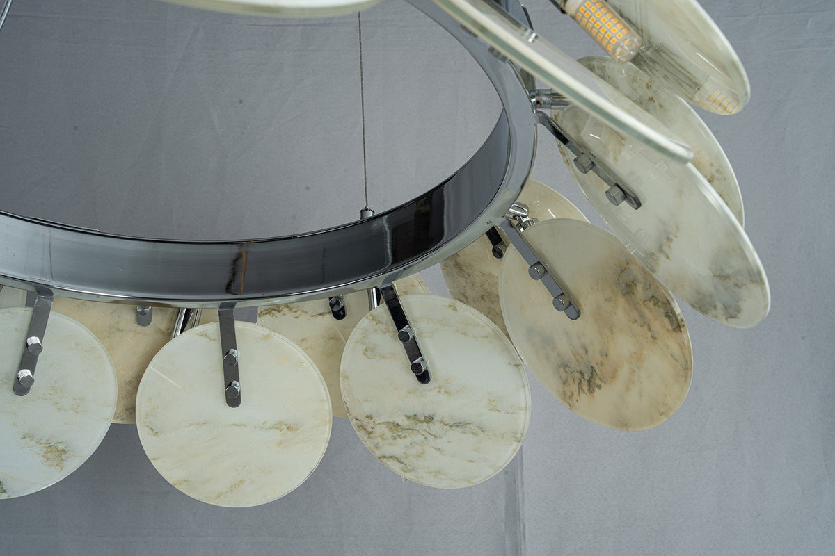 Modern Sculptural Luxury stone Petal Chandelier
