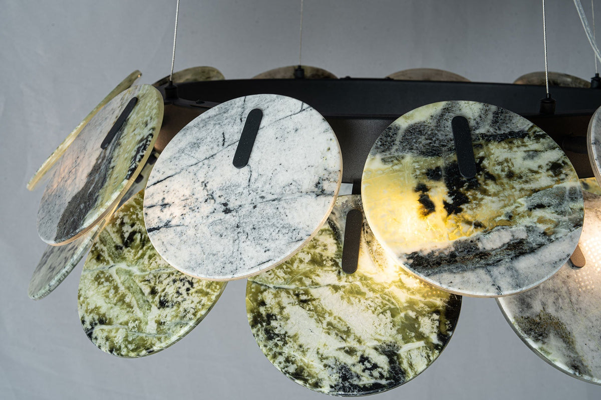 Modern Sculptural Luxury stone Petal Chandelier