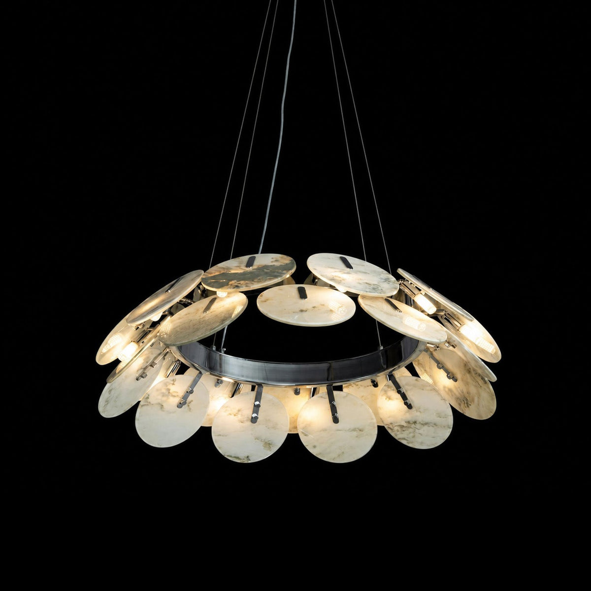 Modern Sculptural Luxury stone Petal Chandelier