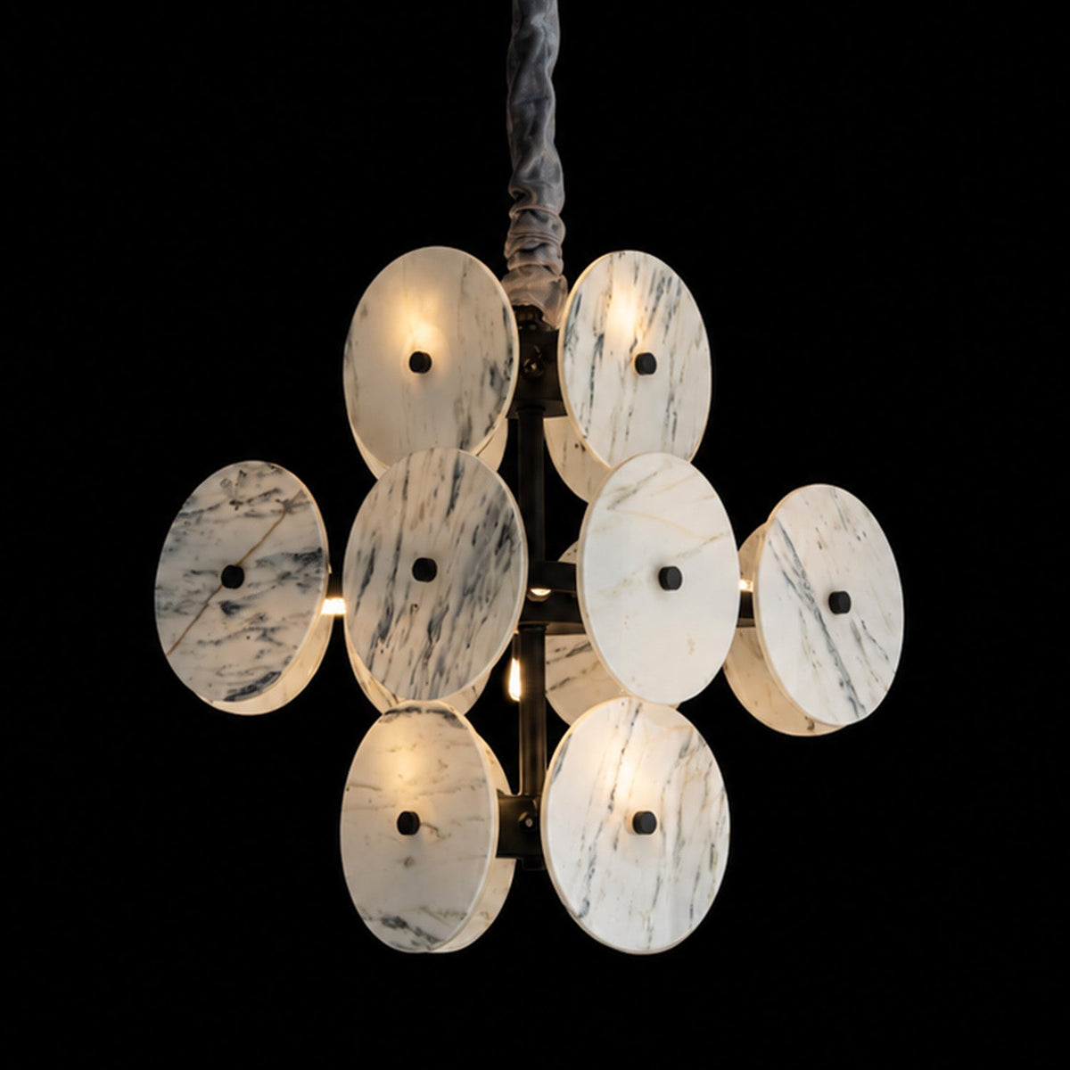Modern Sculptural Luxury stone Cluster Chandelier