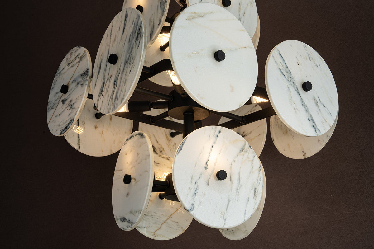 Modern Sculptural Luxury stone Cluster Chandelier