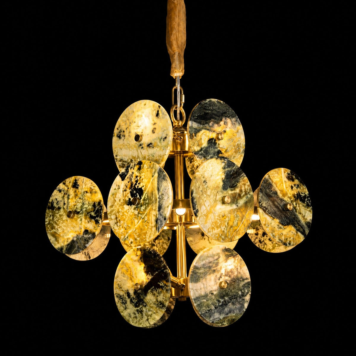 Modern Sculptural Luxury stone Cluster Chandelier