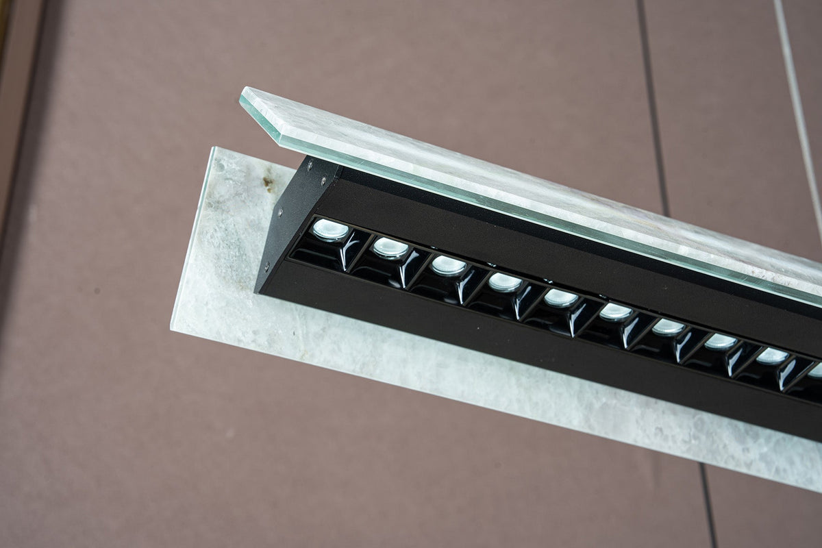 Modern Slim Luxury stone Linear LED Pendant Light