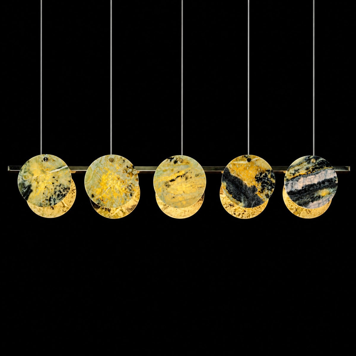 Modern Sculptural Luxury stone Linear Chandelier