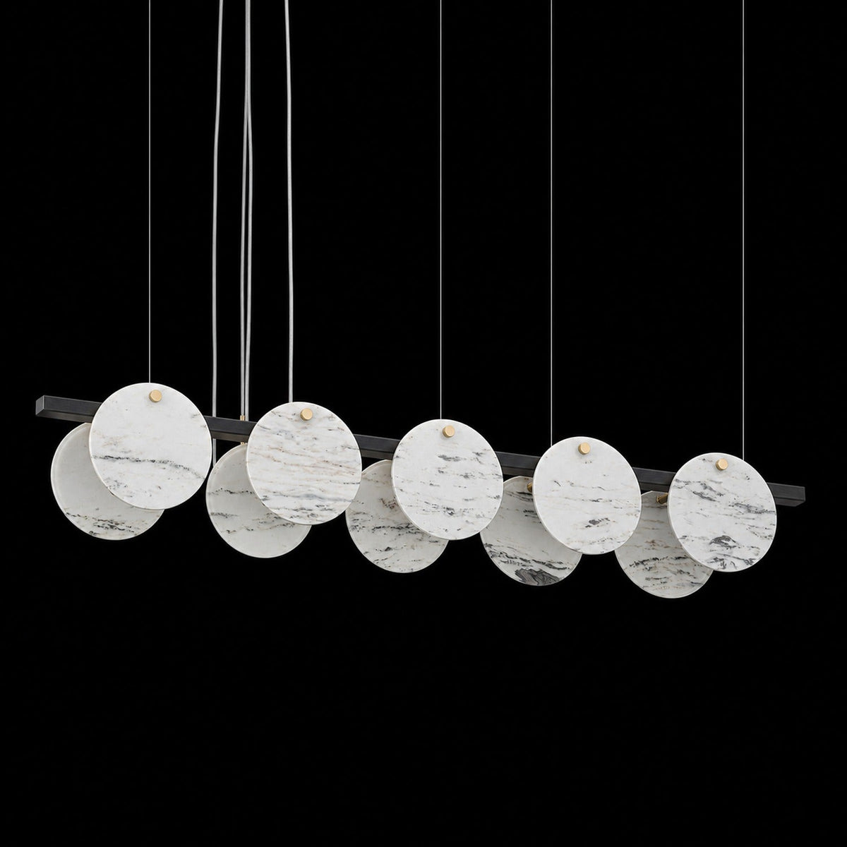 Modern Sculptural Luxury stone Linear Chandelier