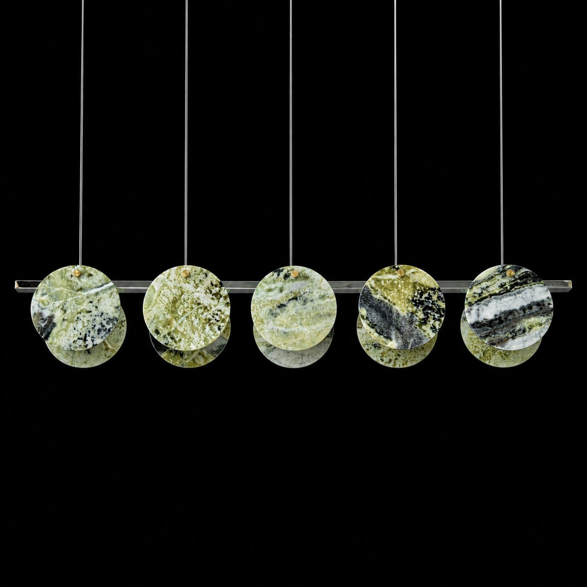 Modern Sculptural Luxury stone Linear Chandelier