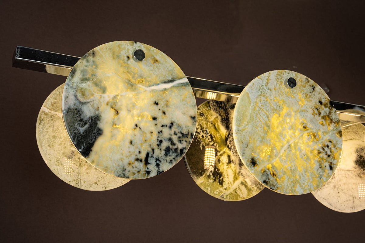 Modern Sculptural Luxury stone Linear Chandelier