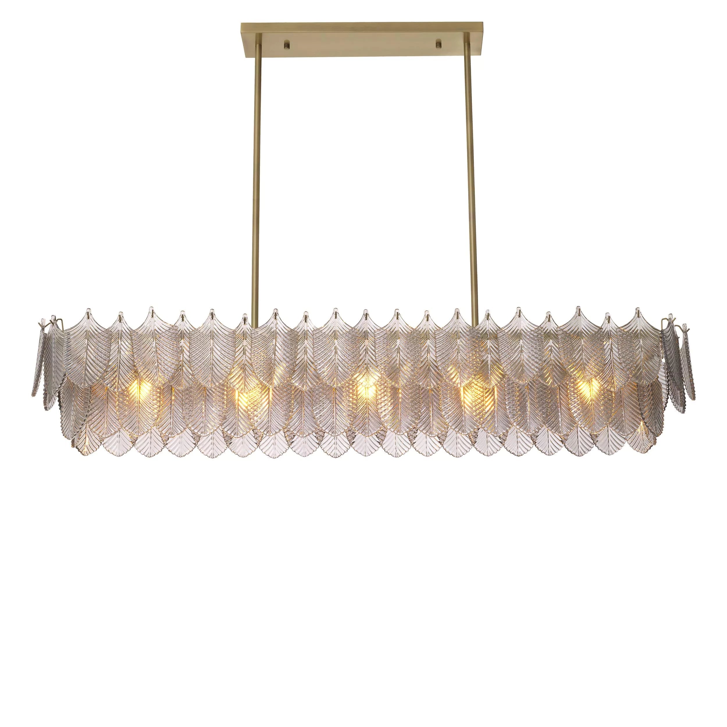 JC Rectangle Modern Glass Chandelier