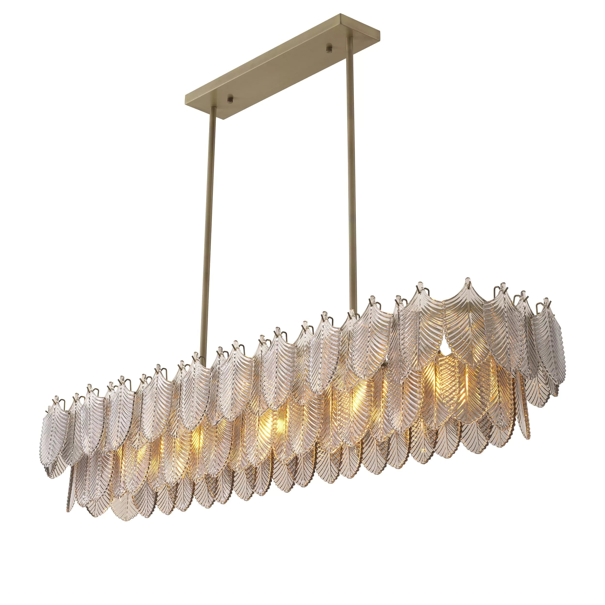 JC Rectangle Modern Glass Chandelier