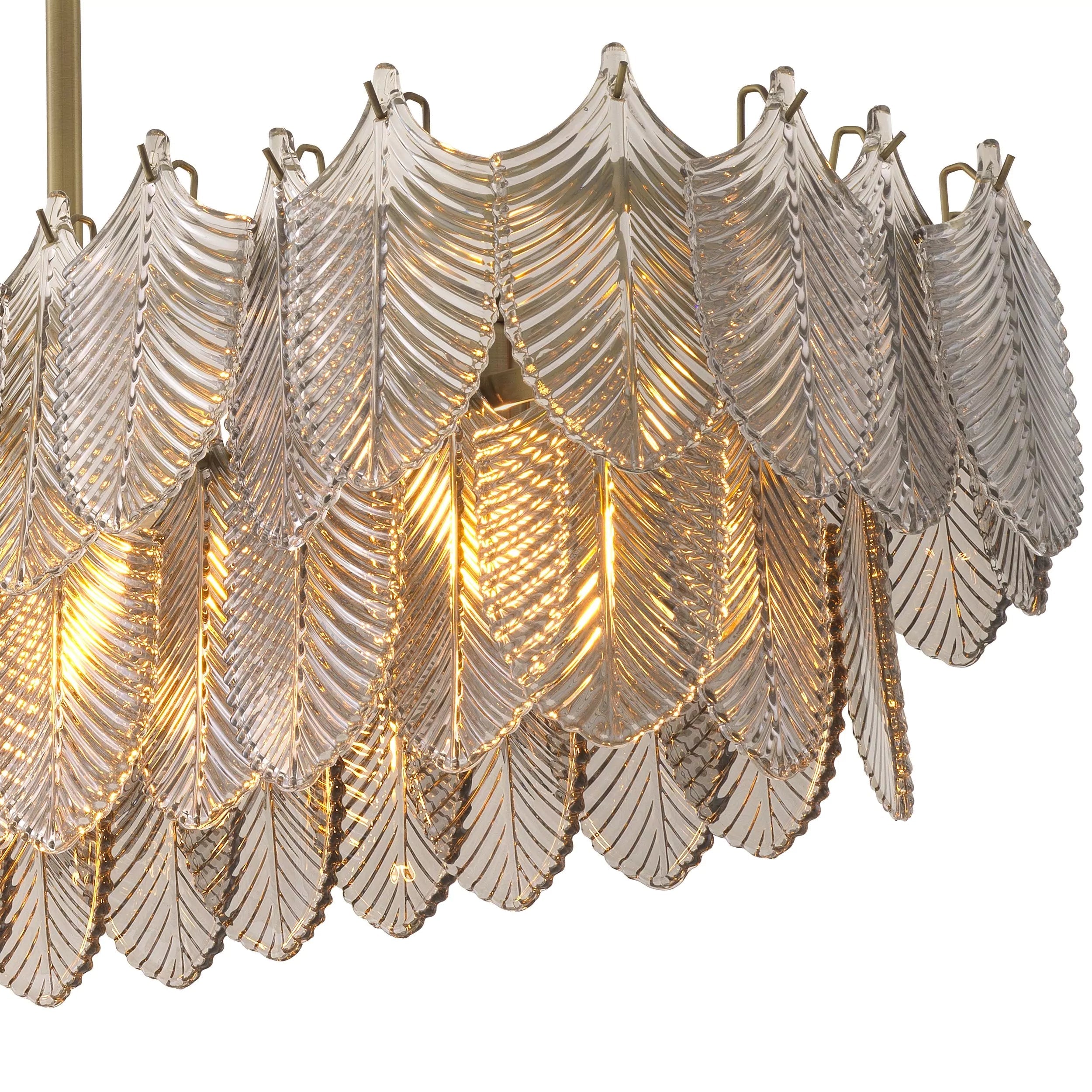 JC Rectangle Modern Glass Chandelier