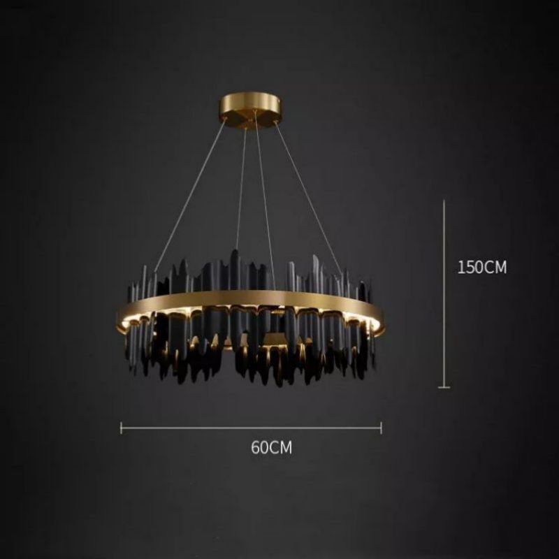 JC Wave Modern Sculpture Round Chandelier
