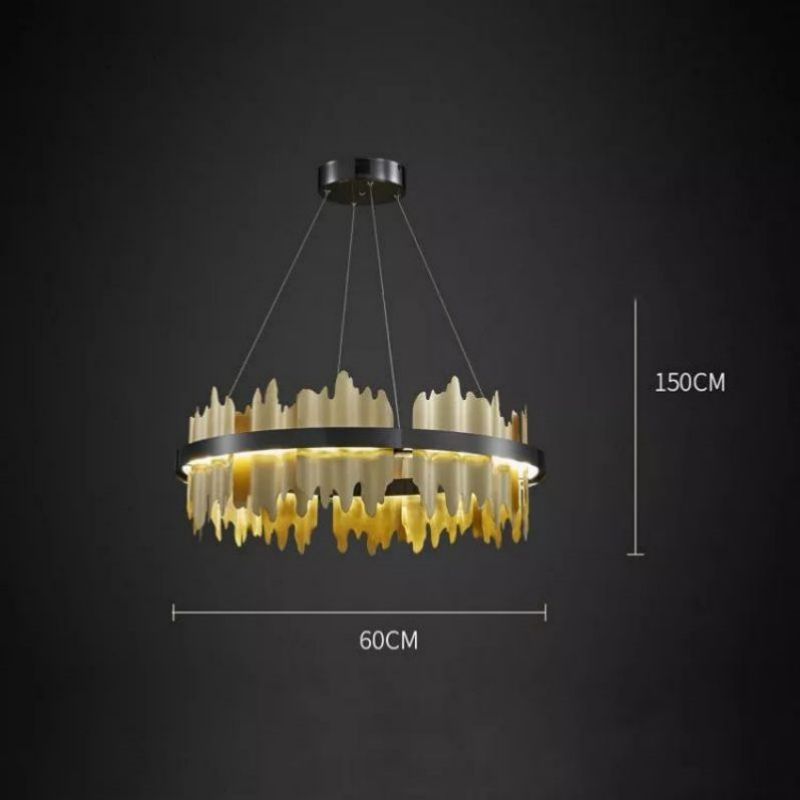 JC Wave Modern Sculpture Round Chandelier