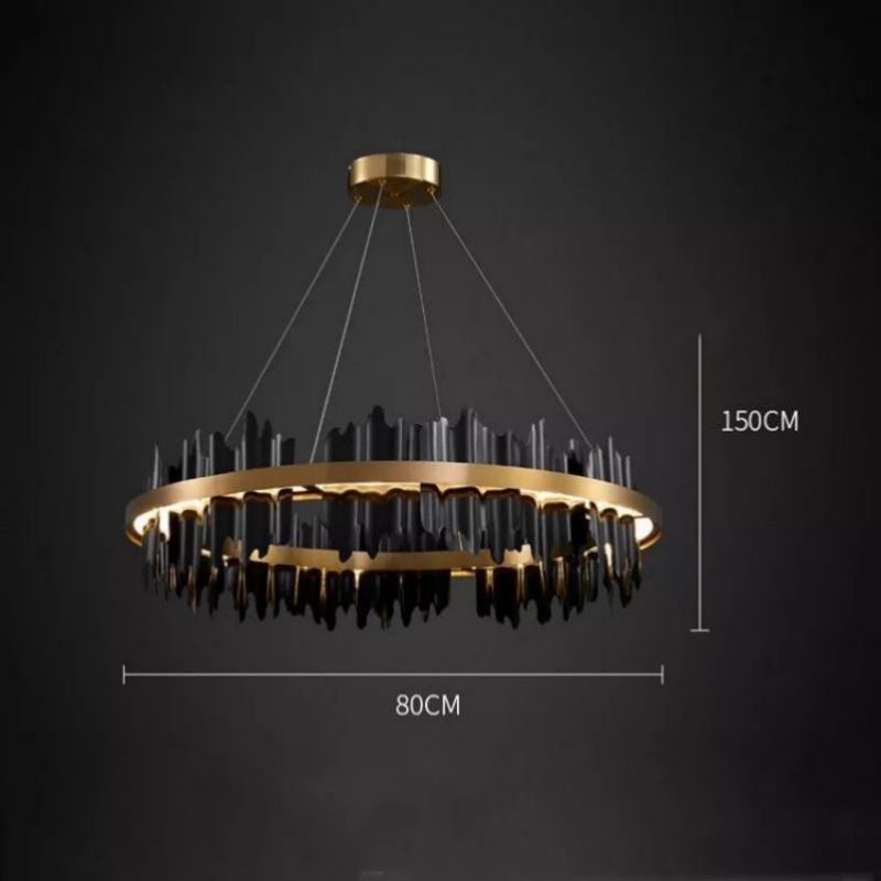 JC Wave Modern Sculpture Round Chandelier