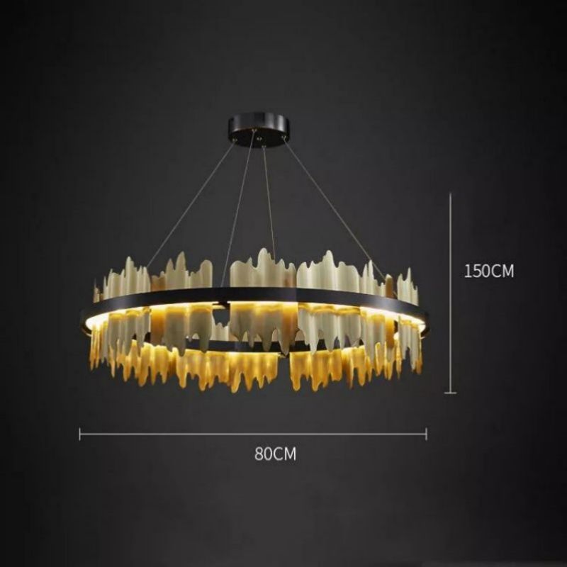 JC Wave Modern Sculpture Round Chandelier