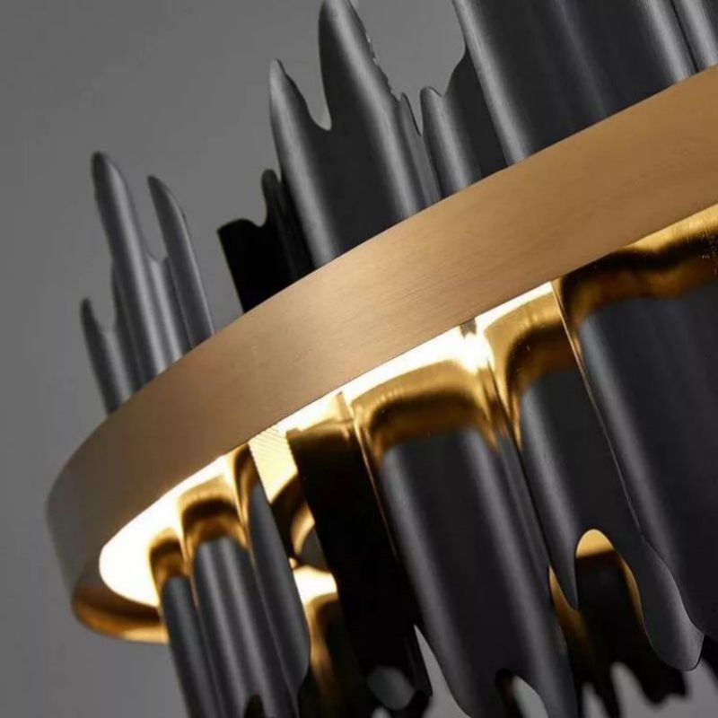 JC Wave Modern Sculpture Round Chandelier
