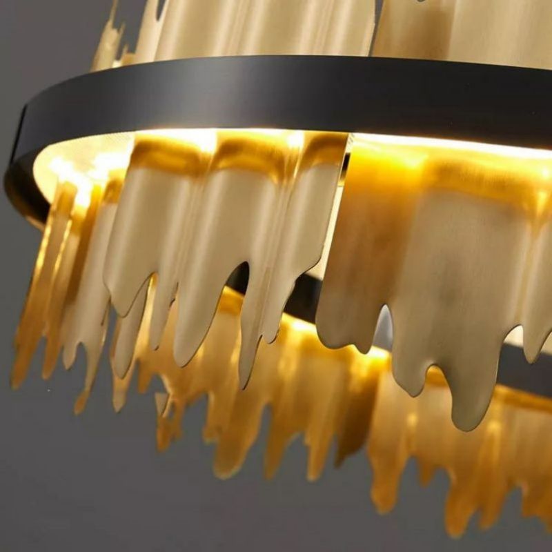 JC Wave Modern Sculpture Round Chandelier