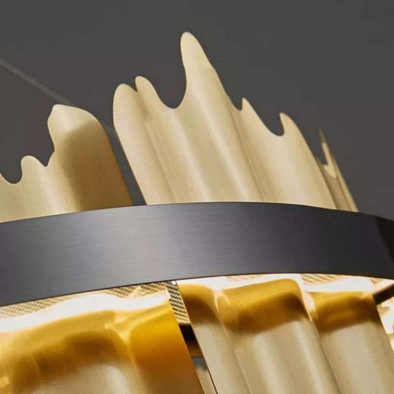JC Wave Modern Sculpture Round Chandelier