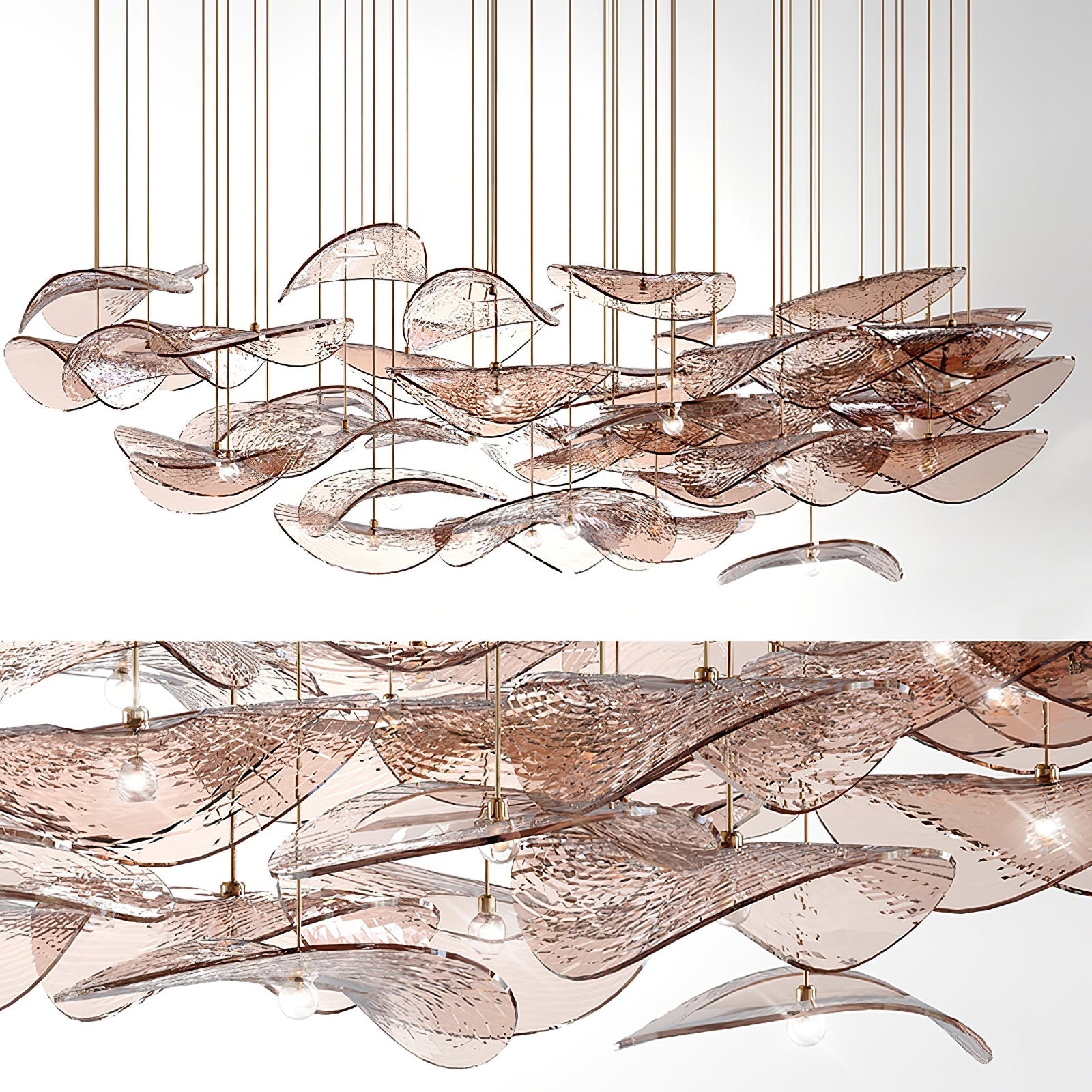 Calliope Modern Wave Floating Leaf Chandelier