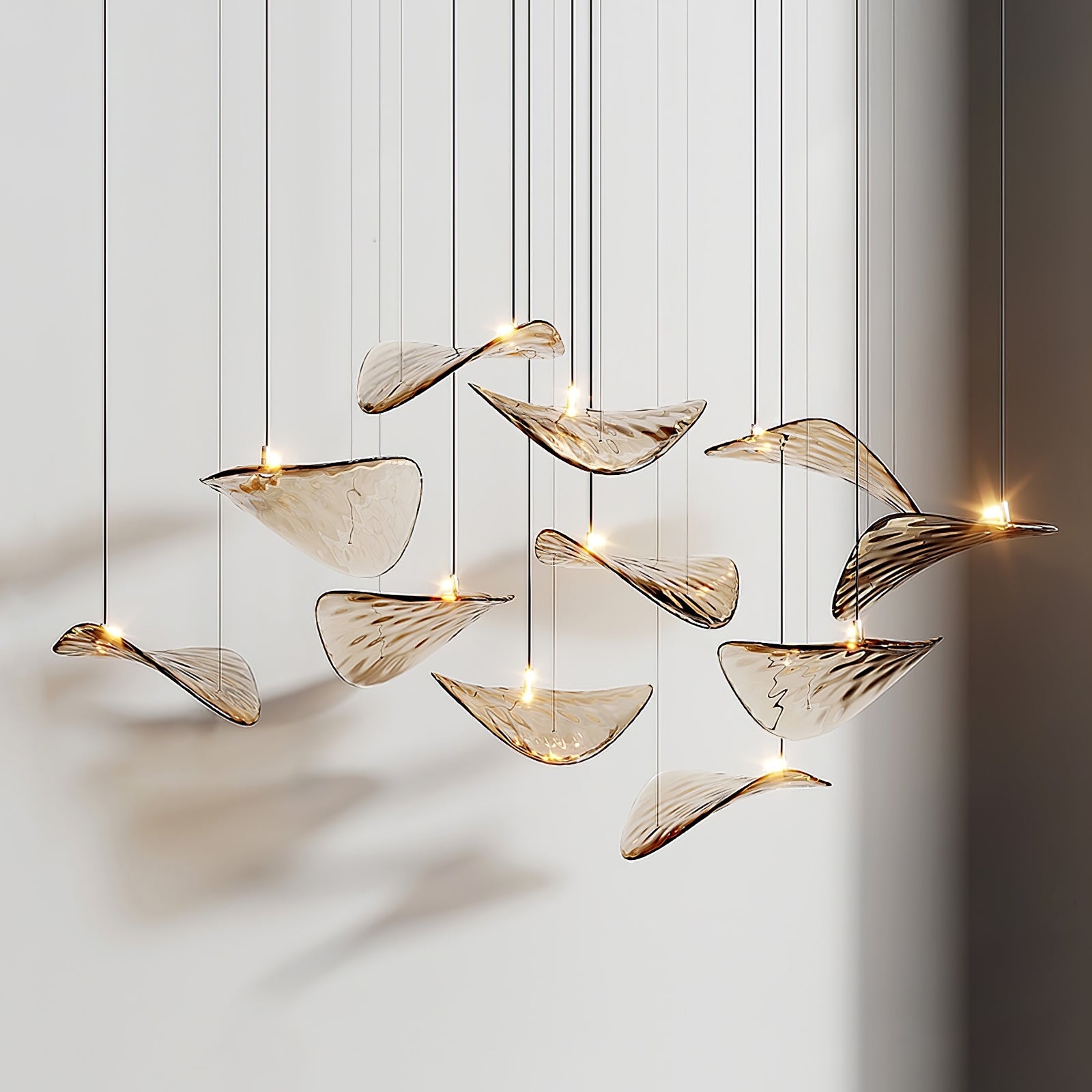Calliope Modern Wave Floating Leaf Chandelier