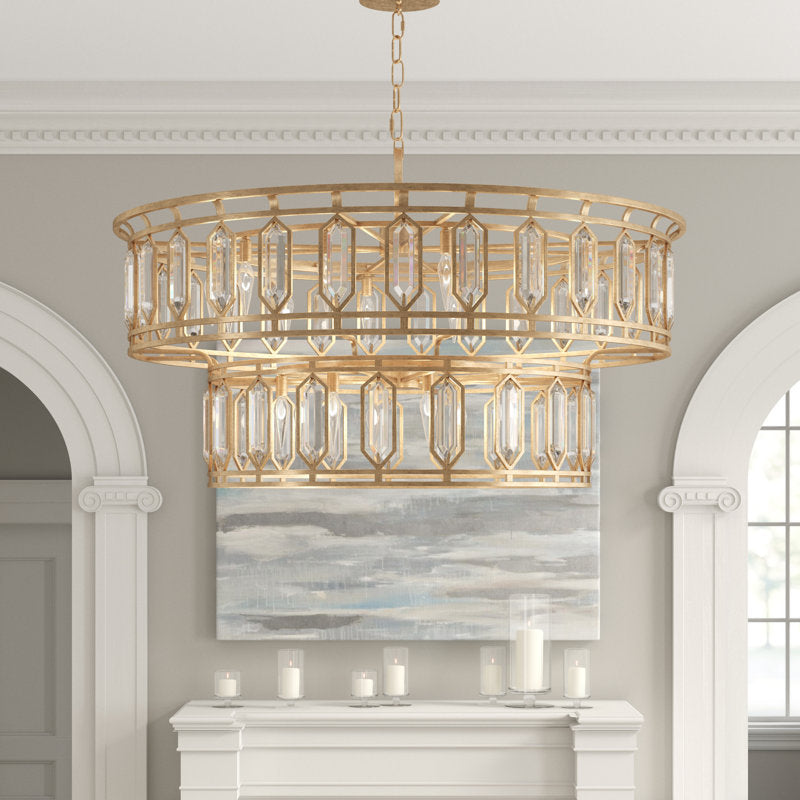 Westminster 20-Light Unique Tiered Chandelier with Crystal Accents