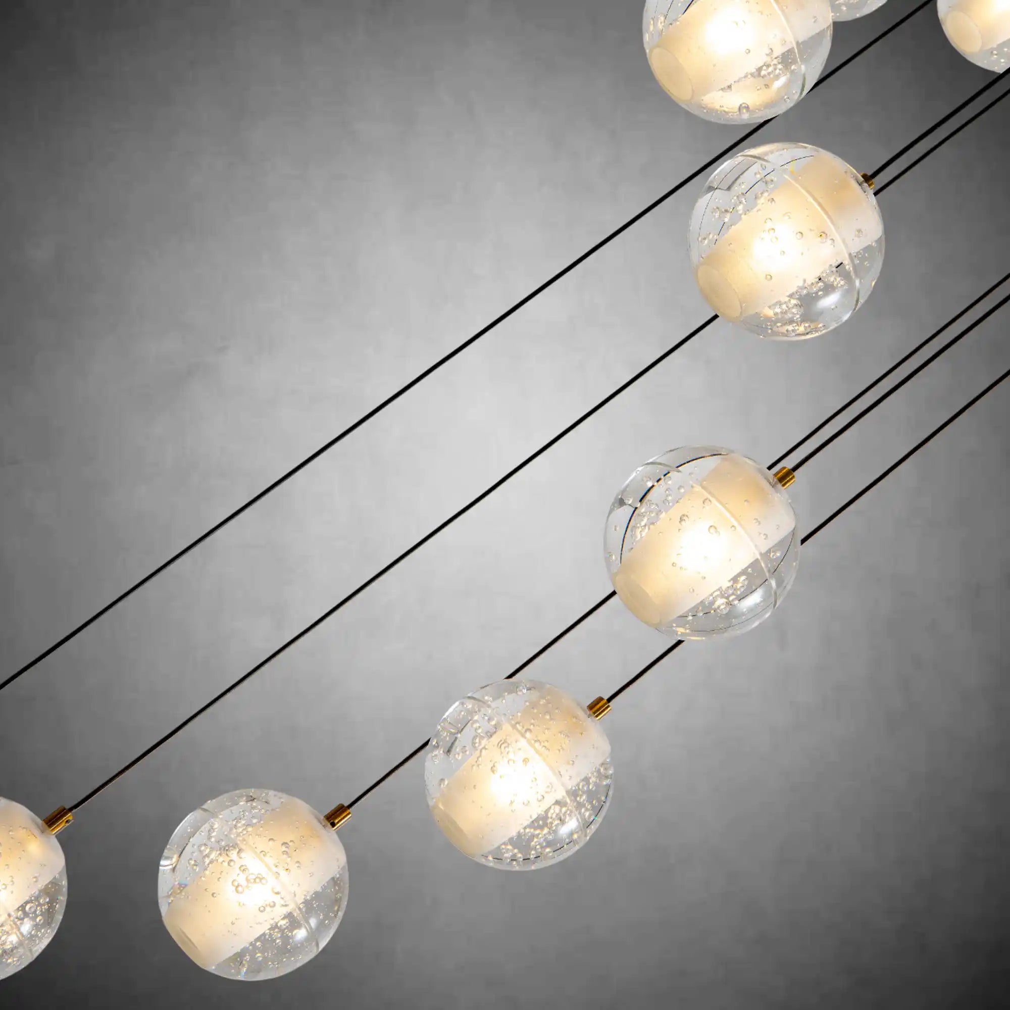 14-Light Gold Crystal Staircase Chandelier