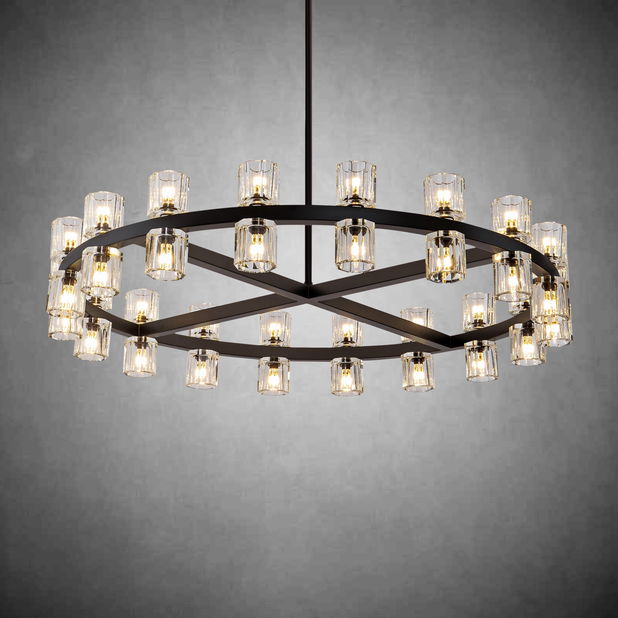 Modern Round Chandelier,K9 Crystal Chandeliers for Dining Room