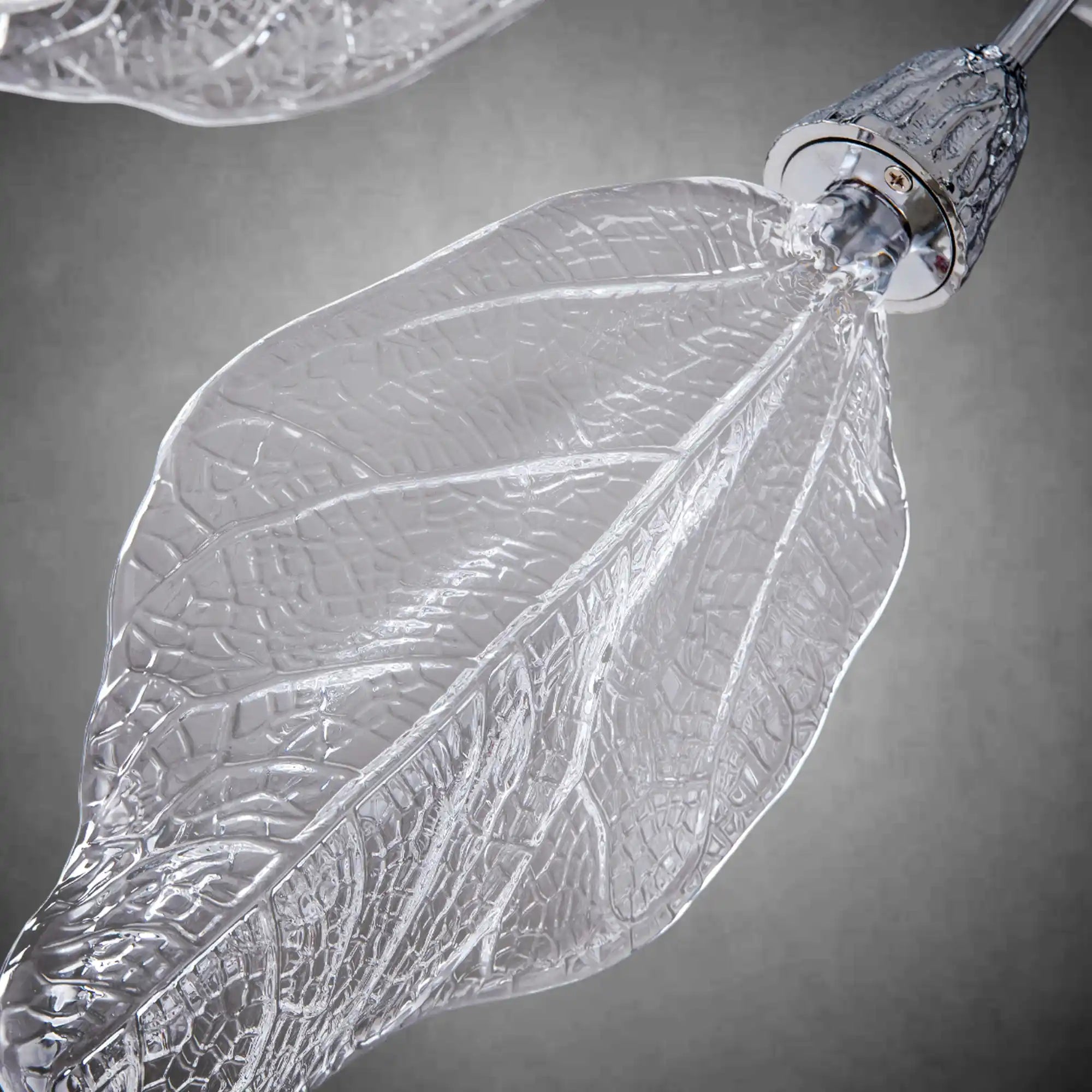 Modern Silver Leaf Chandelier D23 LED Dimmer Adjustable