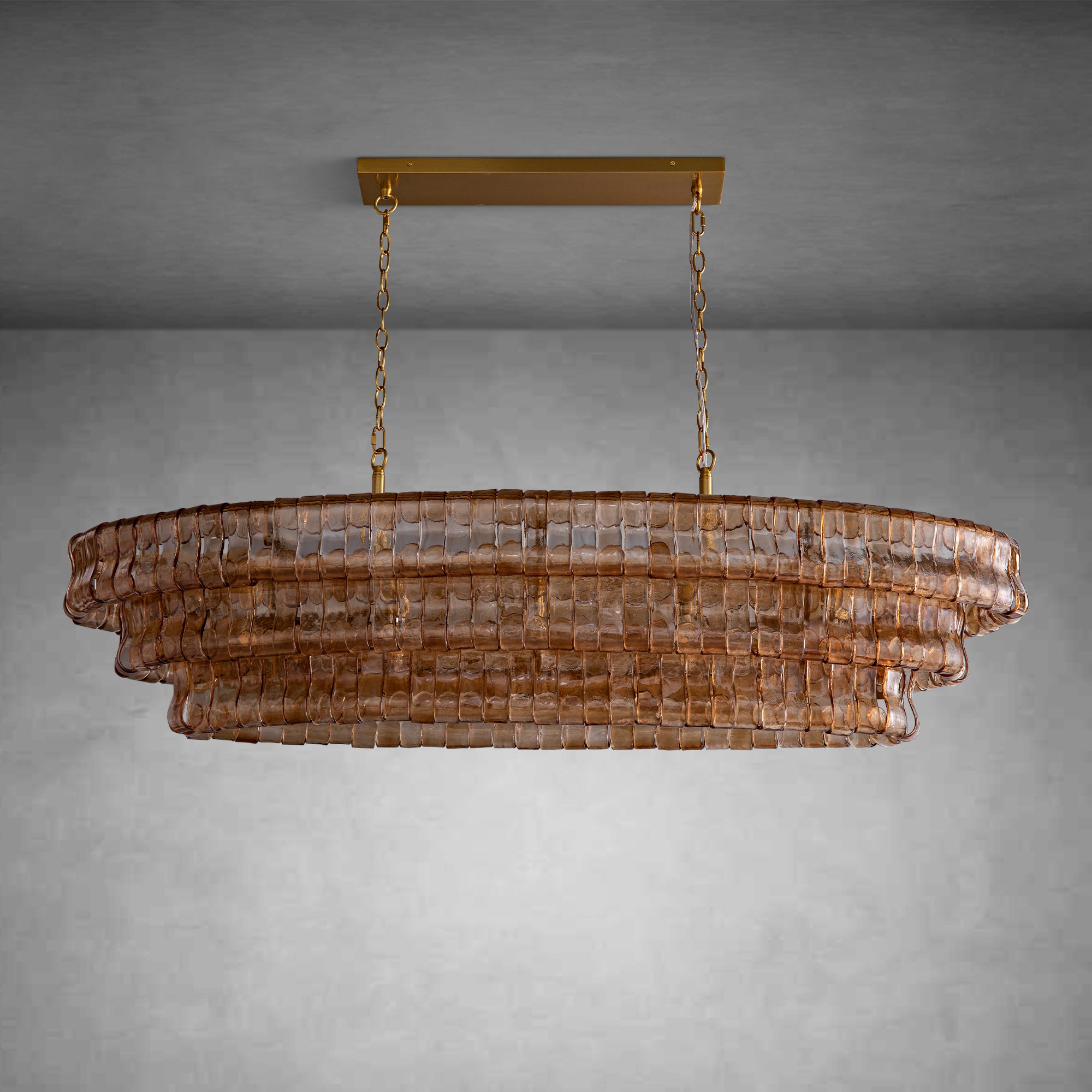 Ghiaccio Oval Chandelier 54"W/65"W