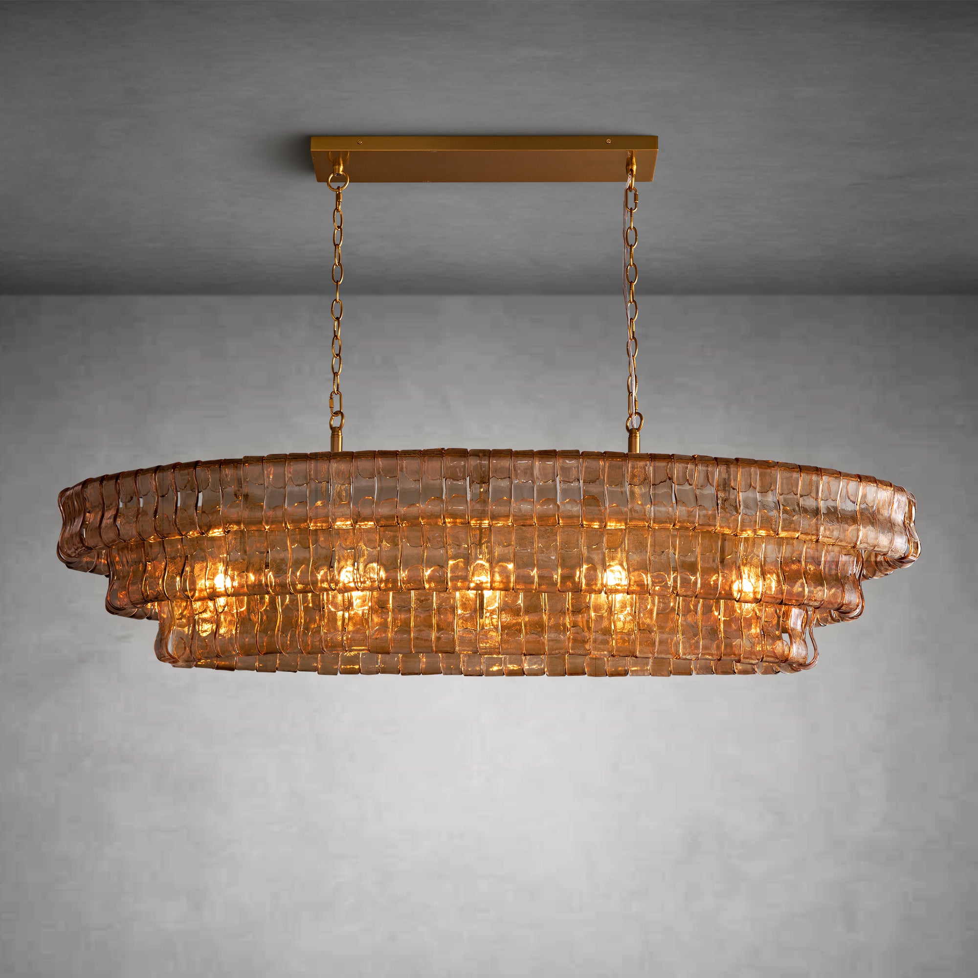 Ghiaccio Oval Chandelier 54"W/65"W
