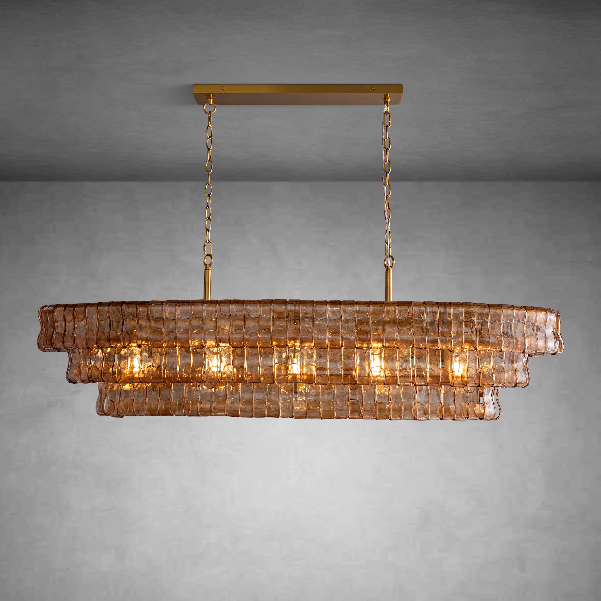 Ghiaccio Oval Chandelier 54"W/65"W
