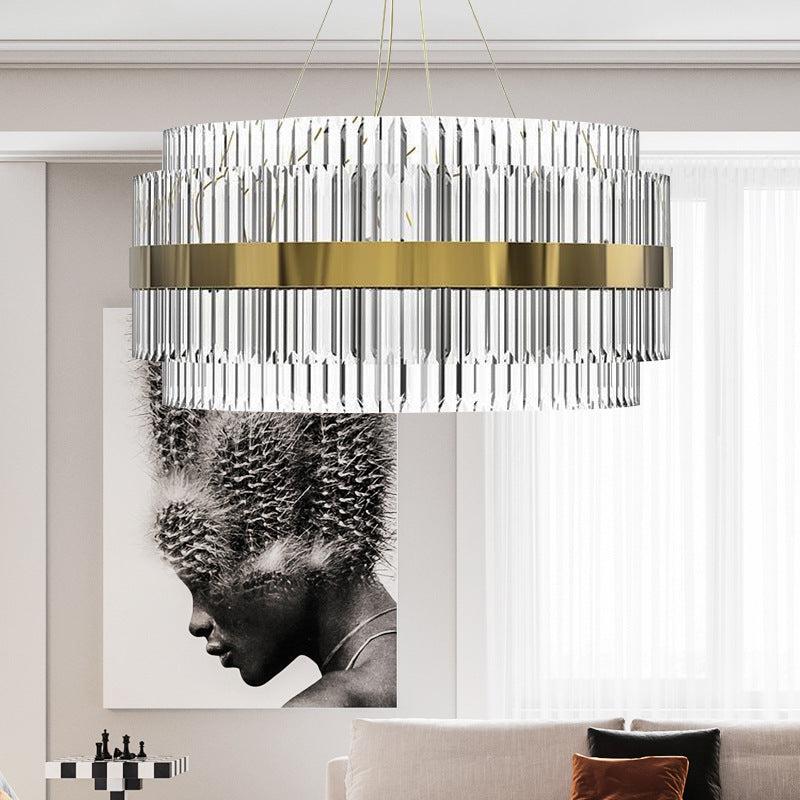JC Luxury Gold Round Crystal Chandelier