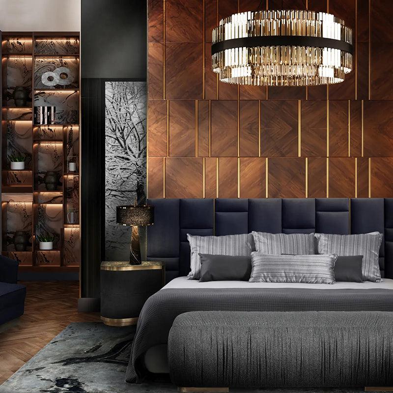 JC Luxury Gold Round Crystal Chandelier